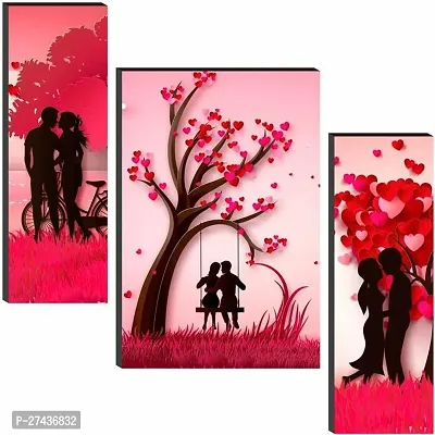 Stylish Home Decor Couple Wall Painting Set Of 3-thumb0