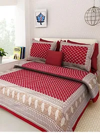 140 TC Cotton Printed Bedsheet with 2 Pillowcover-thumb1