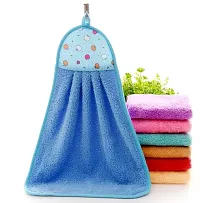 Hanging MicroFiber Hand Towel for Wash Basin Kitchen Sink dining towel Multicolor Napkins Multipurpose Kitchen Chapatis Cleaning Duster Cloth Wraps PACK OF 3 PCS-thumb1