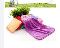 Hanging MicroFiber Hand Towel for Wash Basin Kitchen Sink dining towel Multicolor Napkins Multipurpose Kitchen Chapatis Cleaning Duster Cloth Wraps PACK OF 3 PCS-thumb2