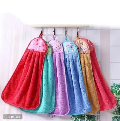 Hanging Micro Fiber Hand Towel For Wash Basin Kitchen Pack Of 4-thumb0