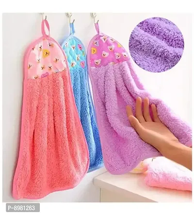 Hanging Micro Fiber Hand Towel For Wash Basin Kitchen Pack Of 4-thumb2