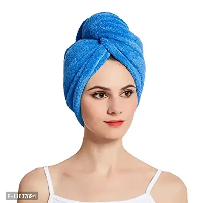Womens Microfiber Hair Drying Towels Quick Dry Hair Hat Drying Shower Head Towels Wrapped Bath Cap Anti Frizz Hair Care Dryer Towel for Women Girl Wet/Long/Curly/Thick Hair Shower Caps PACK OF 1PCS-thumb3