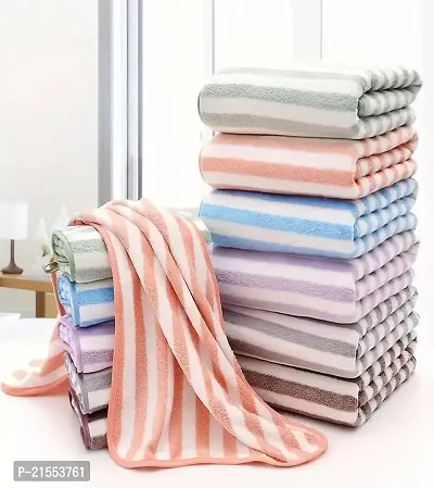 Classic Microfiber Striped Towels for Unisex, Assorted-thumb3