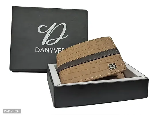 Tan Brown Artificial Leather Wallet For Men