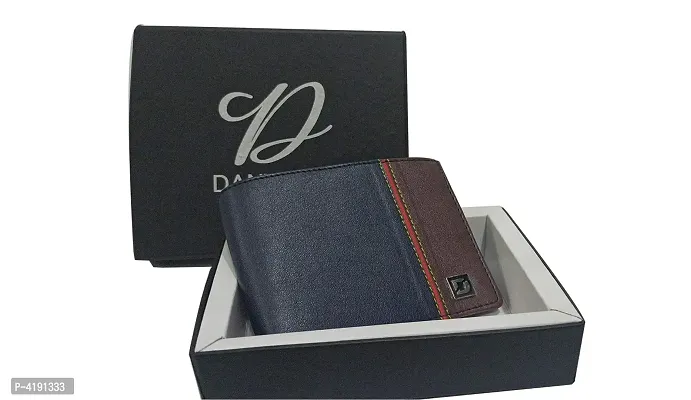 Blue Brown  Artificial Leather Wallet For Men