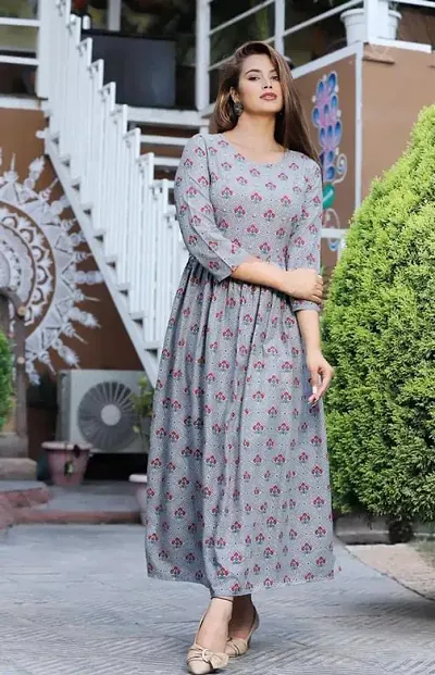 Fancy Rayon A-Line Kurtis