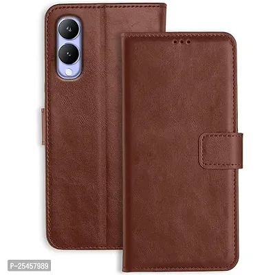 Vivo Y17s brown Flip Cover-thumb0