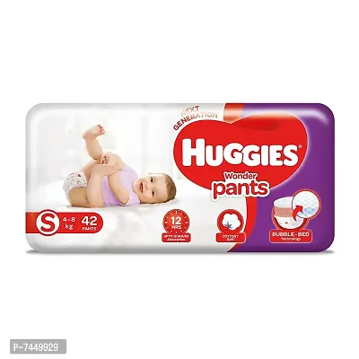 Huggies Wonder Pants Small (S) Size Baby Diaper Pants (4.0 kg - 8.0 kg) (42 count)-thumb0