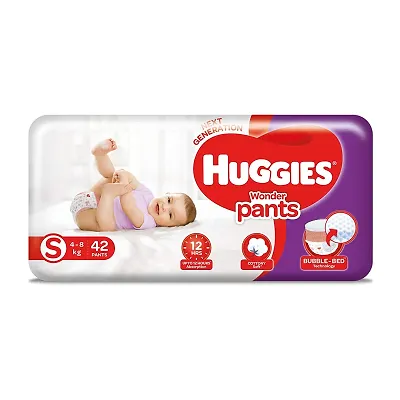 Huggies Wonder Pants Small (S) Size Baby Diaper Pants (4.0 kg - 8.0 kg) (42 count)