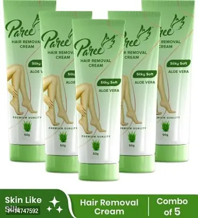 Paree Hair Removal Cream for Women | Silky Soft Smoothing Skin with Aloe Vera Extract Creamnbsp;nbsp;(250 g, Set of 5)