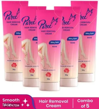 Paree Hair Removal Cream for Women | Silky Soft Smoothing Skin with Rose Extract Creamnbsp;nbsp;(250 g, Set of 5)-thumb0