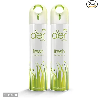 Godrej aer Spray | Room Freshener for Home And Office - Fresh Lush Green | Pack of 2 (220 ml each)| Long-Lasting Fragrance-thumb0