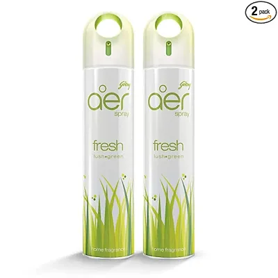 Godrej aer Spray | Room Freshener for Home And Office - Fresh Lush Green | Pack of 2 (220 ml each)| Long-Lasting Fragrance