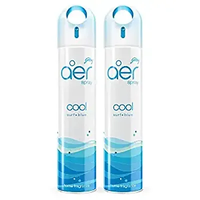 Godrej aer Spray | Room Freshener for Home And Office - Cool Surf Blue | Pack of 2 (220 ml each)