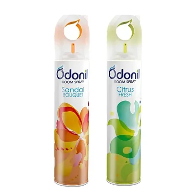 Odonil Aerosol Spray  Sandal Bouquet 220 ml With Citrus Fresh 220 ml, Air Freshener for Home And Office