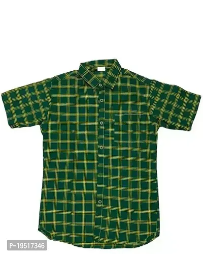 Reliable Green Cotton Short Sleeves Casual Shirt For Men-thumb0