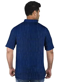 Reliable Blue Khadi Self Pattern Short Length Kurta For Men-thumb1