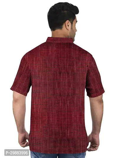 Reliable Maroon Khadi Self Pattern Short Length Kurta For Men-thumb2