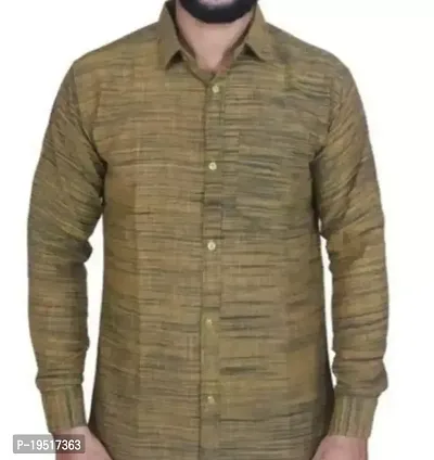 Reliable Brown Cotton Long Sleeves Casual Shirt For Men