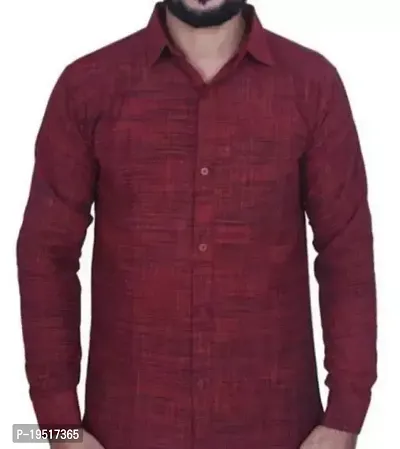 Reliable Maroon Cotton Long Sleeves Casual Shirt For Men