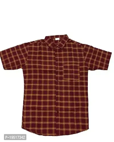 Reliable Brown Cotton Short Sleeves Casual Shirt For Men