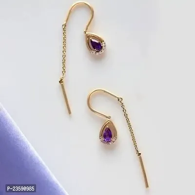Fancy Golden Brass Earrings For Women