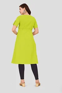 Elegant Parrot Green Printed Crepe Kurta For Women-thumb1