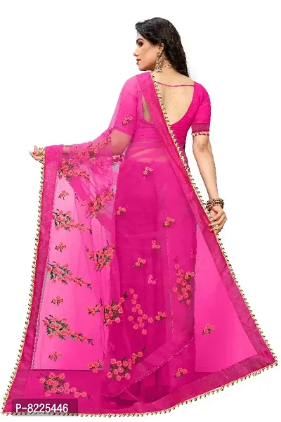 New soft Quality net bollywood designed party  festive wear saree with reach embroidery and stone work saree with soft silk blouse piece-thumb4