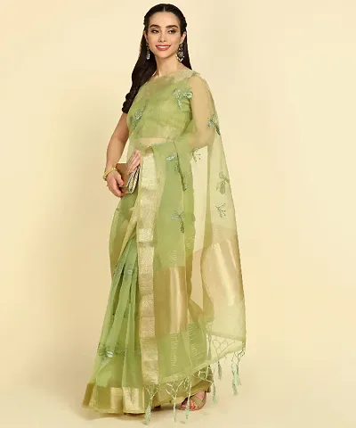 New In Organza Saree with Blouse piece 
