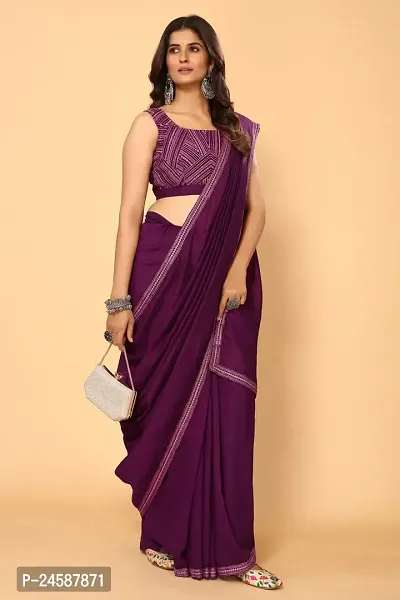 Classic Art Silk  Saree with Blouse piece For Women-thumb2