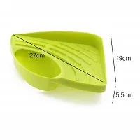 Anshri Multipurpose Plastic Kitchen Sink Organizer Corner Tray (Large, Green) 55442-thumb2