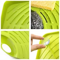 Anshri Multipurpose Plastic Kitchen Sink Organizer Corner Tray (Large, Green) 55442-thumb4