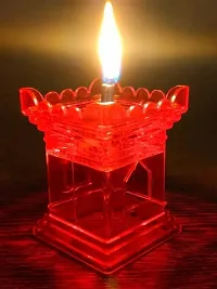 Anshri Tulsi Vrindavan Reflection Diya for Diwali Decoration | Tulsi Diva for Decoration and Festival | 3D Refection Diya | Pack of 6 (Multi-Color)-thumb3