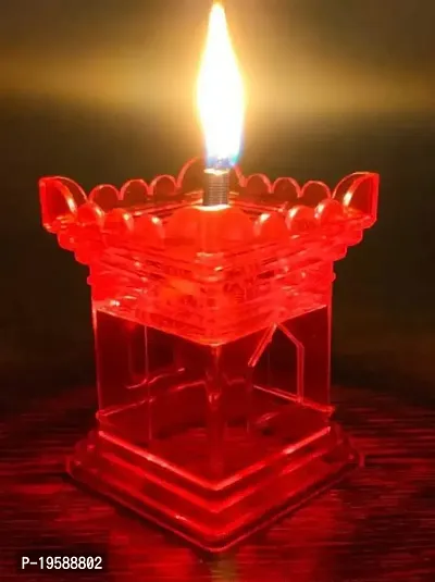 Anshri Tulsi Vrindavan Reflection Diya for Diwali Decoration | Tulsi Diva for Decoration and Festival | 3D Refection Diya | Pack of 6 (Multi-Color)-thumb4