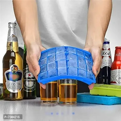 Silicone Ice Cube Trays 2 Pack - 24 Cavity Per Ice Tray [Multicolor]-thumb0