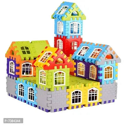 Anshri Building Blocks for Kids, (72 Pieces Blocks) House Building Blocks with Windows, Block Game for Kids (Multicolor) (House Block)
