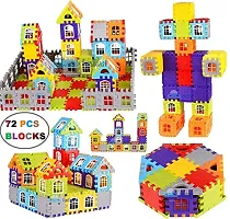 Anshri Building Blocks for Kids, (72 Pieces Blocks) House Building Blocks with Windows, Block Game for Kids (Multicolor) (House Block)-thumb4