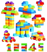 Building Blocks with Wheels Toy Block Games for Kids Learning Toy for Kids - (52 Blocks with 8 Wheels)-thumb1