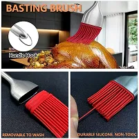 Anshri Silicone Basting Brush Set,Stainless Steel Basting Brush with Silicone Bristles for BBQ/Grilling/Pastry/Turkey Baster, BPA Free, FDA Approved (Pack 2) (9 inch)-thumb3