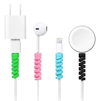 Anshri Spiral Charger Cable Protector Data Cable Saver Charging Cord Protective Cable Cover Set of 2 (8 PIS) Multicolor-thumb1