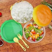 Anshri Lunch Box for Kids Burger Shape School Tiffin Box for Boys  Girls Leak Proof Plastic with Compartments (Pack of 1)-thumb3