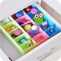 Anshri 4 Pieces Multipurpose Plastic Storage Drawer Socks Undergarments Organizer/ Stackable Drawer / Wardrobe Organiser Rack/ For Socks/ Ties/ Jewellery And More(MULTICOLOR)-thumb1