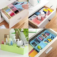 Anshri 4 Pieces Multipurpose Plastic Storage Drawer Socks Undergarments Organizer/ Stackable Drawer / Wardrobe Organiser Rack/ For Socks/ Ties/ Jewellery And More(MULTICOLOR)-thumb4