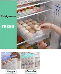 Anshri 24 Grid Egg Storage Box - Egg Refrigerator Storage Tray ABS Plastic Egg Storage Containers for Fridge and Kitchen Egg storage Bins basket with Carry Holder (2 Layer,Multicolor,24 Egg)-thumb3