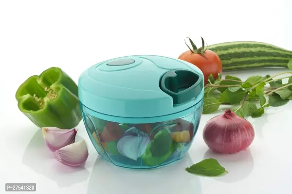 450ml  1000 ml Multipurpose Premium Plastic Vegetable Handy Chopper Mixer Vegetables and Fruits | Food | Salad | Onion with 5 Stainless Steel Blades and 1 Plastic Whisker-thumb0