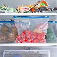 Pack Of 10 Ziplock Plastic Slider Bag Combo Pouch Veg Bag,Ziplock Bag For Storage,Freezer Multi-Purpose RE-USABLE Zipper Bags,Ziplock Plastic Bags For Fridge Food Storage, Zip lock Transparent-thumb4