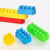 Anshri Plastic Building Blocks for Kids Puzzle Games for Kids, Toys for Children Educational  Learning Toy for Kids, Girls  Boys - (52+ Blocks with 8 Wheels) Multicolor (60 Pieces)-thumb1
