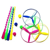 Anshri Fly Wheels | Dragon Flying Toys | Dragonfly Plastic Flying Saucers Pull String Spinning Wheel Toy for Kids (Multicolour, Pack of 6)-thumb2