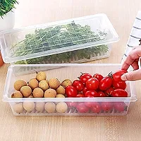 Fridge Storage Boxes ,Fridge Organizer with Removable Drain Plate Fridge Storage Containers Keeps Fruits, Vegetables, Meat, Fish Fresh Longer 1500 ML Container Box (Pack of 4)-thumb4